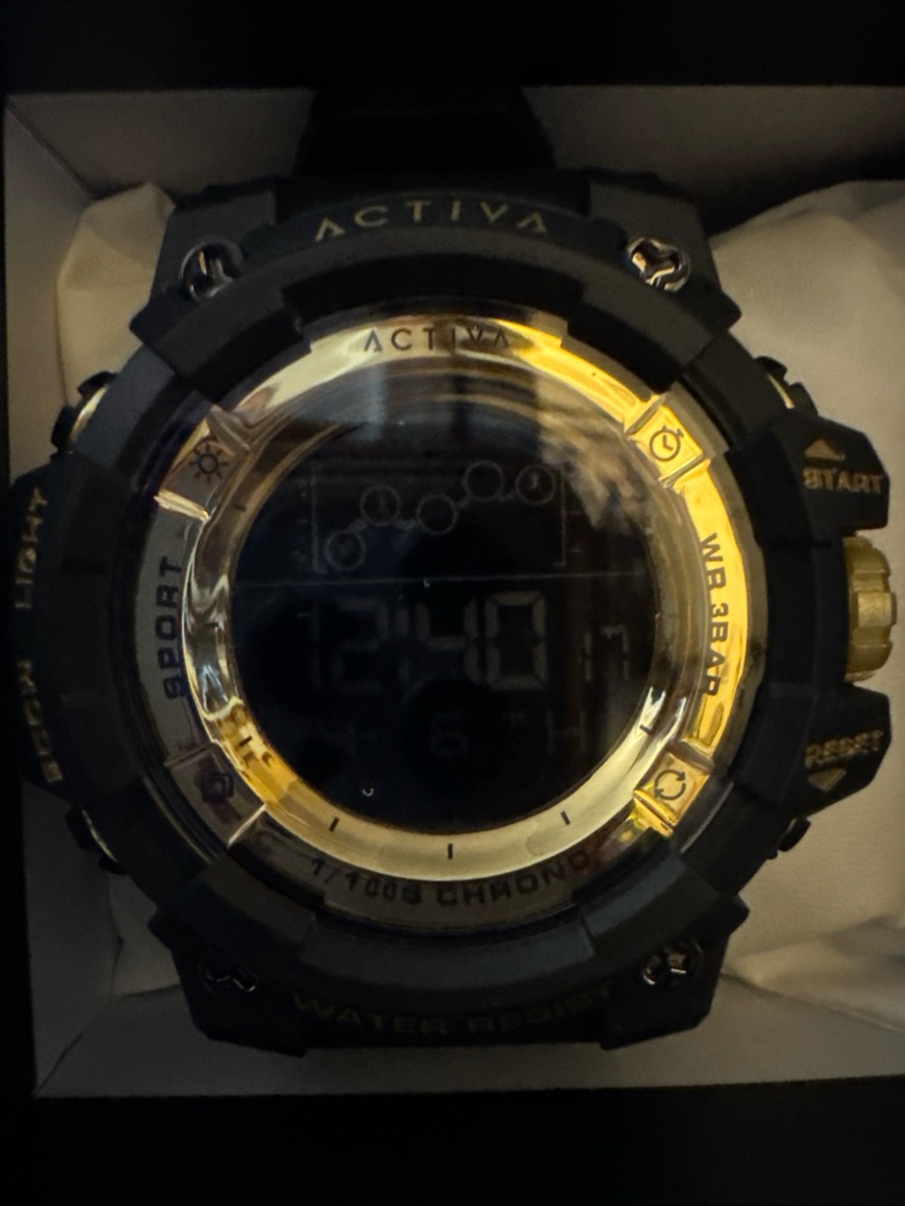 Ativa Black and Gold Rugged Digital Sports Watch